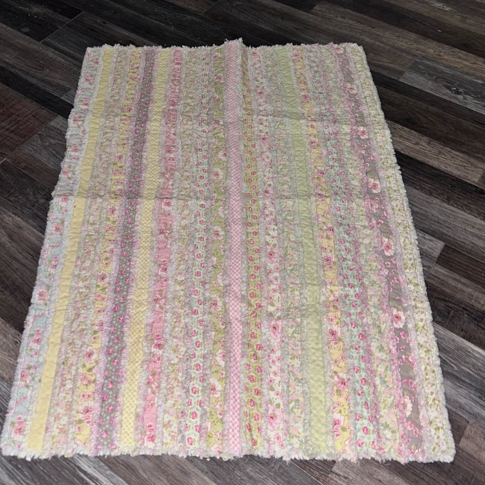 VTG Pottery Barn  💋Patchwork Quilted rug 30x42 115 NO TAG